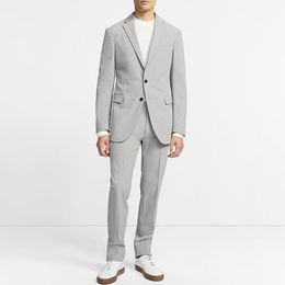 Mens suits Grey men's casual suit 2 piece blazer with trousers men's pants business work wear wedding dress