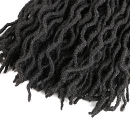 CNE Nu Locs Crochet Hair 18 Inch Long Black Soft Goddess Faux Locs Crochet Hair Natural Wavy Dreadlock Hair Extensions