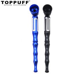 TOPPUFF Metal Smoke Pipe 127MM With Metal Bowl Aluminium Tobacco Pipe Hand Spoon Pipes Accessories