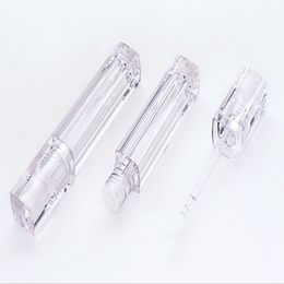 100pcs 5.5ML Empty Lipstick Tubes Square Transparent Crystal Lip Gloss Tubes With Wand Lip Gloss Tubes Clear bottles C015