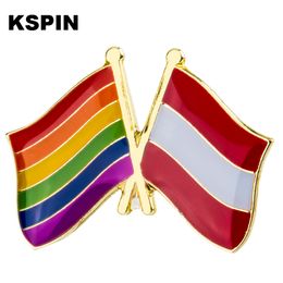 Rainbow Austria Friendship Flag Badge Flag Brooch National Flag Lapel Pin International Travel Pins