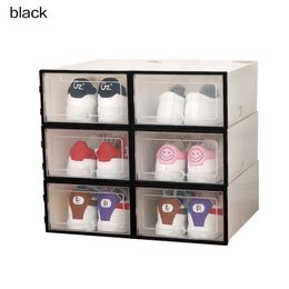 6PCS Flip Shoes Box Thickened Transparent Drawer Case Plastic Shoe Boxes Stackable Box Shoe Organizer Shoebox storage Shoe rack2727