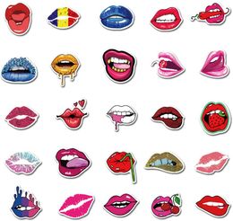 50Pcs Hot Sexy Lips Colourful Lip Stickers Pack Vinyl Decals Car Laptop Stickers Luggage Notebook Bottle Decals Wholesale Lots Waterproof