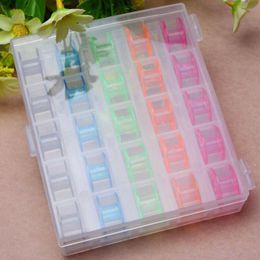 25PCS Empty Bobbin Plastic Sewing Machine Spools In Box For Brother Useful