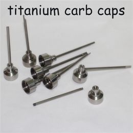 Universal 6 In 1 Titanium nail 10 14 18mm Female And Male Domeless Nail Carb Cap For Glass Water Pipe Or Silicone Pipe