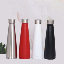 500ml Cone Cola Bottle with Lid Curved Tumblers Stainless Steel Sport Water Tumbler Travel Mug Vacuum Insulated Bottle