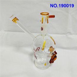 Tortoise Che-ech Glass Honey Cup Bongs Water Pipes With 14mm Female Glass Bowls 