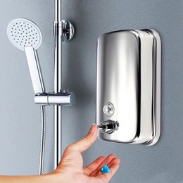 500/800/1000ml Stainless Steel Wall-mounted Liquid Soap Dispenser Shower Body Wash Shampoo Hand Sanitizer Dispenser Box for Hotel Batehroom