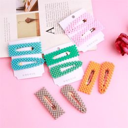 Fashion Pearl Hair Clip for Women Elegant Korean Design Snap Barrette Hairpins Colourful Metal Red Water Drop Hair Accessories