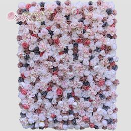 3D Artificial Flower Wall Panel Wedding Background Decoration Fake Flowers Pink peony flower heart With Event GY808