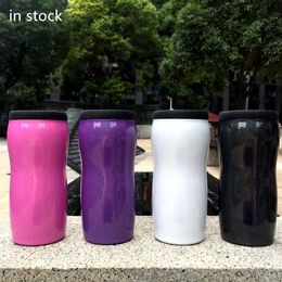 12OZ Can Cooler Stainless Steel Coke Bottle Curve Shaped Beer Keeper Double Insulated Ice Cans Summer Travel Cold Tumbler Camping Cans A11