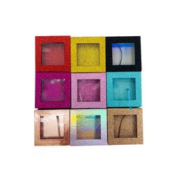 10 styles square Magnetic Lashes Box with eyelash tray 3D Mink Eyelashes Boxes False Eyelashes Packaging Case Empty Eyelash Box 100 pcs DHL