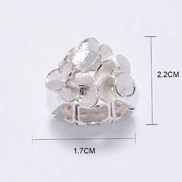 Trendy Silver Colour Geometric Ring for Women Fashion Zinc Matal Jewellery Accessories Charm Adjustable Alloy Rings Girl