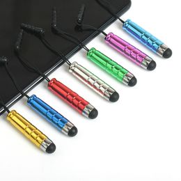 1000pcs Mini Bullet Capacitive Stylus Touch Screen Pen with Anti-Dust Plug for Samsung S4 S6 HTC Cellphone Tablet PC