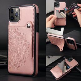 Retro Flower Leather Wallet Back Shell Dual Card Slots Slim Case for Samsung A90 5G A70S A71 A81 A91 Huawei P40 P30 Mate30