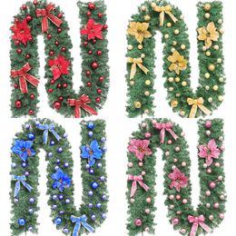 Christmas Rattan 270cm Original Green Christmas Garland Party Decoration Merry Xmas Rattan Cane Xmas Wreath Home Yard Decor