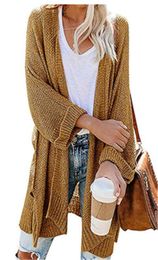 Cardigan Womens Sweater Fashion Trend Designer Knitted Coat Winter Long Sleeve Loose Sweaters Designer Female Casual Outerwear Solid Colour