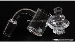 high quality Bottom Quartz banger Flat Top Quartz Nail with 2 Terp Pearl Insert Cyclone Spinning Carb Cap for Glass Water Pipes dhl free
