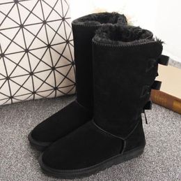 FREE SHIPPING Australia Women Snow Boots 100% Cowhide Leather Ankle Boots Warm Winter Boots Woman shoes large size 4-10