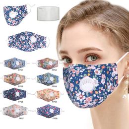 Pure cotton rose dust respirator designer face masks adjustable protective mask dust with filter breathable fashion face masks
