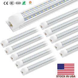 NEW Integrated vshap 2.4m 8ft 72W 120W Led T8 Tube Lights SMD2835 576 Leds LEDGlow lights Cool White Frosted Transparent Cover 100-305V