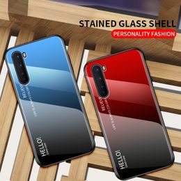 Gradient Color Tempered Glass realme 8 phone cover for Oneplus Nord 8 Pro 7 Pro - Slim Glossy Cover