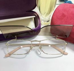 2020 NEWEST G0363S rectangular gold glasses frame designer sunglasses clips 56-16-145 prescription glasses full-set case OEM oulet quality