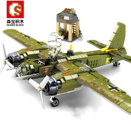 559 Pcs Military Building Blocks Ww2 Bombing Aeroplane Compatible Major Brands Army Vehicle Toys For Children Boy