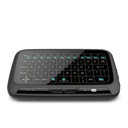 H18 + 2.4GHz Wireless Mini tastiera a schermo pieno tastiera QWERTY Touchpad Mouse con la lampadina per Android Smart TV