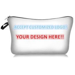 Customised Pattern Cosmetic Bags canvas Makeup Bag 3D Cosmetics Pouchs For Travel Ladies