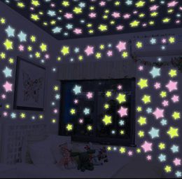 Luminous Star Stickers Kid Bedroom Wallpaper Fluorescent Glow Wall Stickers Ceiling Bright Luminous Wall Stickers Home Decals Sticker LSK260