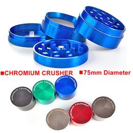 Hot Factory Sharpstone 75mm Big Grinder Chromium Crusher 4 Parts Rainbow Grinder Tobacco Zinc Alloy Grinders For Smoking Herbal Accessories