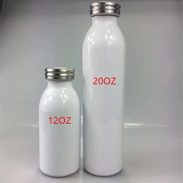 DIY 20oz Sublimation Milk Bottle Stainless Steel Water Bottle Insulated Slim Bottle Thermos Flask with Leak-Proof Lid A11
