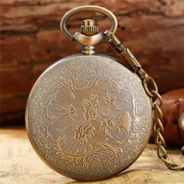 Steampunk Antique Hollow Out DAD Father Watch Men's Quartz Analogue Pocket Watches Necklace Pendant Chain Gift2876
