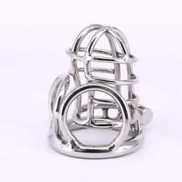 Novelty Male Cock Cage Stainless Steel Penisring Scrotum Restraints Gear Devices with Stealth Lock Metal Balls Locking Ring Sex4974289 Best quality