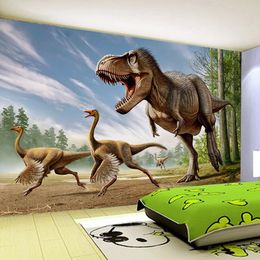 Custom Mural Papier Peint 3D Dinosaur Poster Photo Wall Paper For Kids Room Bedroom Background Wall Decoration Wallpaper Murals