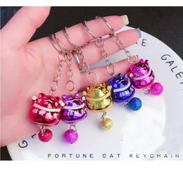 Epacket DHL free shipping Cute lucky cat bell car keychain men and women bag pendant DAKR200 mix order key chain Keychain