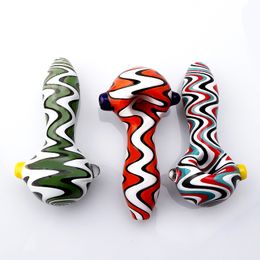 wholesale!!! Colour Glass Spoon Pipe 4inch High Quality US Colour Glass Smoking Pipes Heady Glass Water Pipes Hand Pipes For Oil Dab Rigs