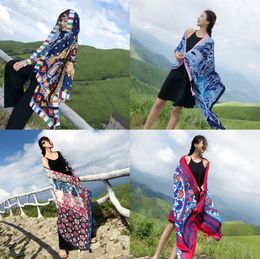The latest model 180X100CM size beach towel, 10,000 styles to choose from, long sun-proof shawl and female summer bath towels