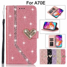 Luxury Love Heart Bling Diamond Glitter Leather Flip Cover Wallet Case for Samsung Galaxy A51 A71 A11 A21 A41 A70e P40 P40lite p40pro