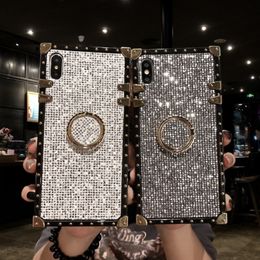 Glittering sequins square box back cover case for iphone 11 pro max x xr xs max 7 8 plus