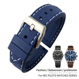 20mm 21mm 22mm Waterproof Rubber Silicone Watch Band For IWC Mark LE PETIT PRINCE Big PILOT Spitfire Timezon Portuguese Strap Brac197f