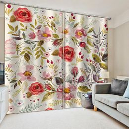Beautiful Photo Fashion Customized 3D Curtain flower curtains Decoration curtains