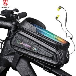 Bicycle Bag Front Top Tube Cycling Bag Waterproof Touchscreen 6.5/7.0 inch Phone Case Frame Handlebar Bag MTB Bike Accessories MX200717