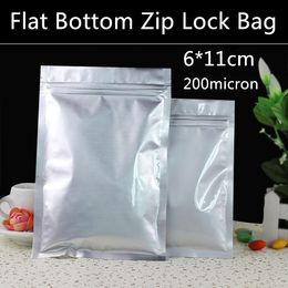 Free Shipping 500pcs/lot Small 6cm*11cm 200micron Aluminum Foil Zip Lock Packaging Bag Spice/Powder/Feeds/Snack Zip Bag