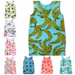 INS Baby Rompers Pineapple Printed Newborn Jumpsuits Sleeveless Infant Climbing Clothes Summer Baby Clothing 13 Designs Optional DHW4104