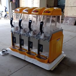 Electric Snow Melting Machine Four Cylind Slush Machine Cold Drink Maker Smoothies Making Sand Ice Machine 220V