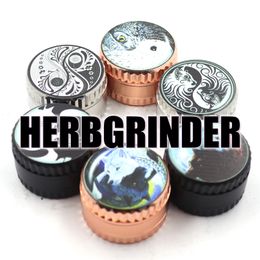 Newest 50MM Colourful More Colour Styles Zinc Alloy Dry Herb Tobacco Grind Spice Miller Grinder Crusher Grinding Chopped Hand Muller Smoking