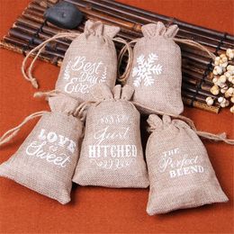 Natural Burlap Linen Jewellery Travel Weeding Gift Storage Pouch Mini Candy Jute Packing Bags for Gift Bag yq2139