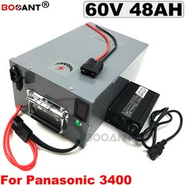 60V 48AH E-bike Lithium battery for Panasonic NCR18650B cell 60v 3000w 5000w Electric bike with a metal box +5A Charger